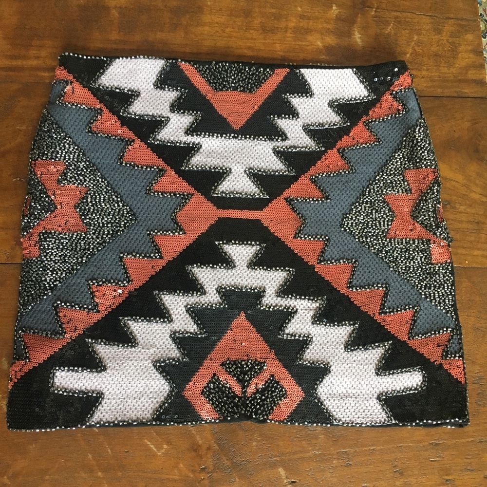 English Rose Sequin Mini Skirt